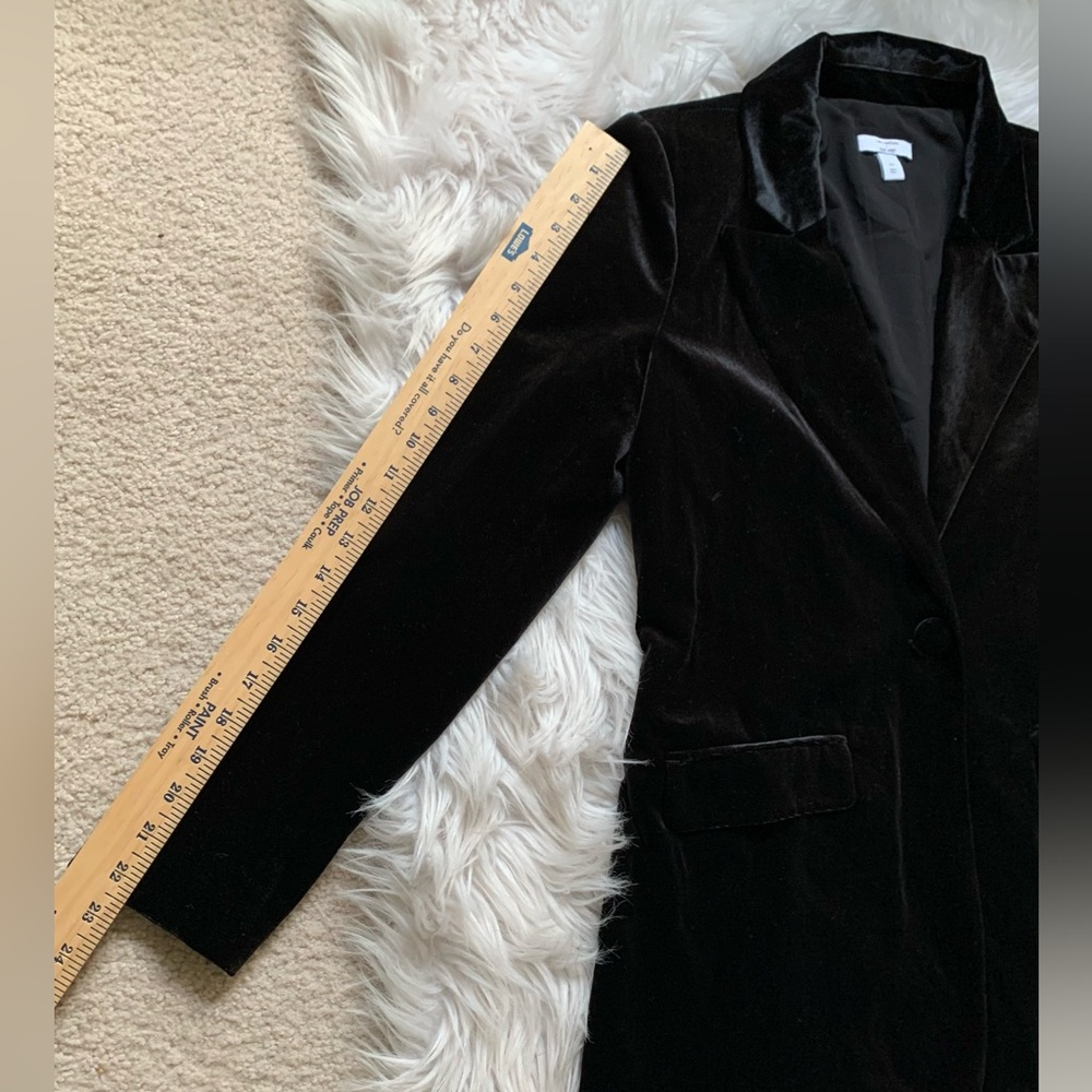 Nine West Cara Santana X Black Velvet Blazer Jacket - Picture 16 of 16